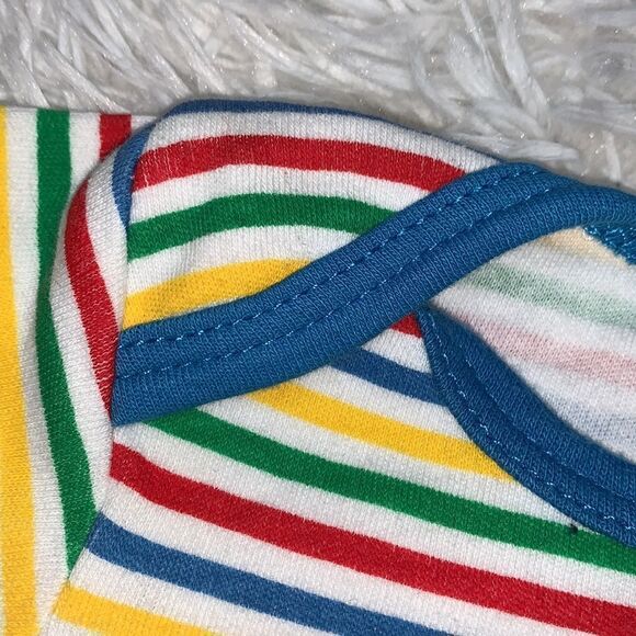 Baby Gear Baby Rainbow Striped Short Sleeve Onesie Bodysuit 3-6 Months - Picture 3 of 7